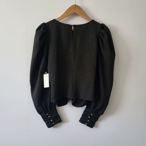 ASTR Women's Magdalene Ruched Front Long Puff Sleeve Blouse Top Size XS - Picture 8 of 10